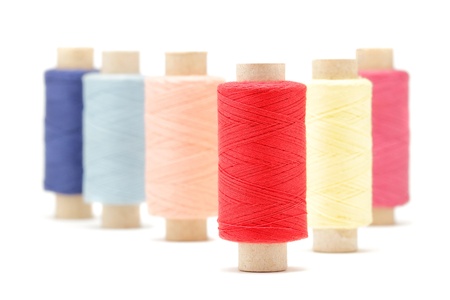 Sewing thread on a white backgroundの写真素材