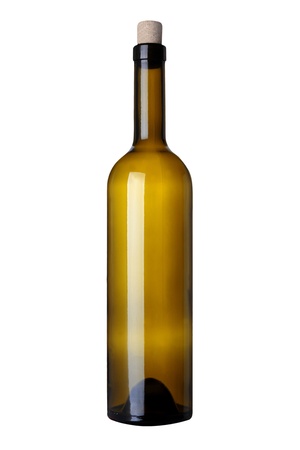 glass bottle for wine on white backgroundの写真素材