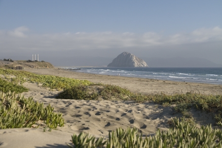 View from dunes  Morro Bay near San Luis Obispo, CA  USAの写真素材