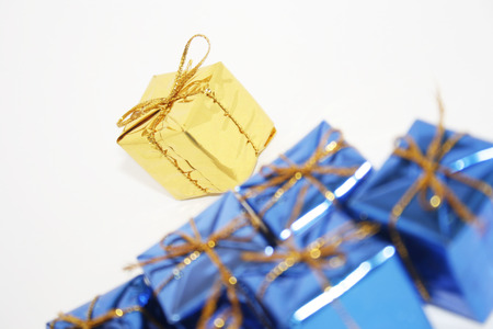 Christmas Gifts on white backgroundの写真素材