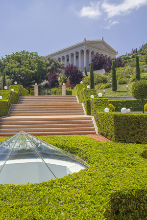 Bahai Gardens in Haifa North Israel  Temple and  tomb of the Bab, one of the central figures of the Bahaizmのeditorial素材