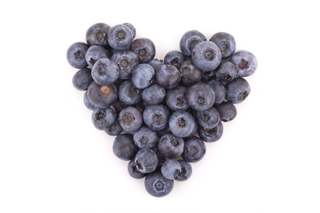 a small heart with blueberriesの写真素材