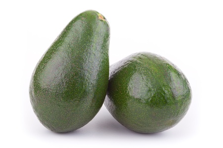 Two ripe avocadosの写真素材