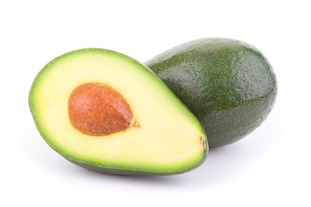Two ripe avocadosの写真素材