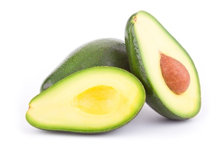 Two ripe avocadosの写真素材
