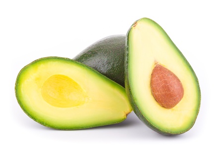 Two ripe avocadosの写真素材