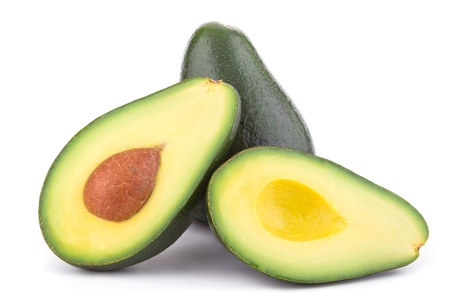 Two ripe avocadosの写真素材