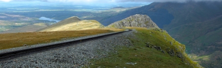Panorama view of Snowdonia National Parkの写真素材