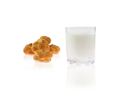 Milk glass and cookies