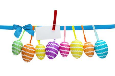 Easter eggs collection on white