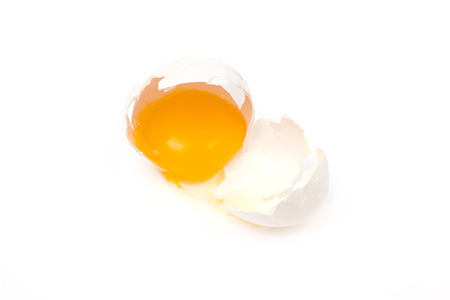 Broken egg isolated on the  white background