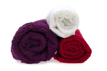 Bath towel. Isolated on the white backgroundの写真素材