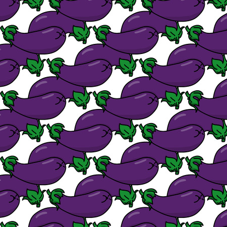 Seamless pattern with eggplants. Perfect for wallpapers, pattern fills,のイラスト素材