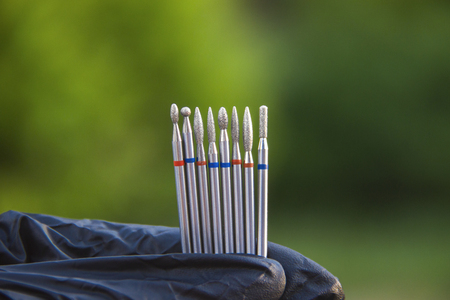 Manicure and pedicure tools and accessories, milling cutter. Nail care conceptの写真素材