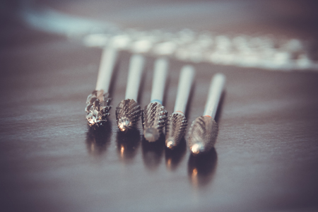 Manicure and pedicure tools and accessories, milling cutter. Nail care conceptの写真素材