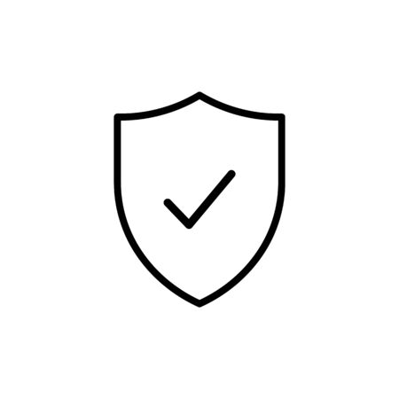 shield icon with a check mark. concept of protection, reliability, safety. stock vector illustration isolated on fucking background.のイラスト素材