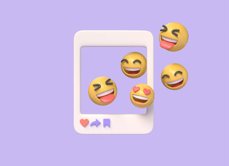3d photo frame, heart icon in cartoon style. the concept of communication in social networks. digital marketing. illustration isolated on purple background. 3d renderingの写真素材
