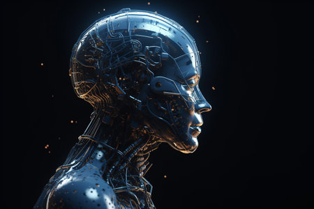 Technology concept for automation analysis with cyborg mentality. Generative AIの素材