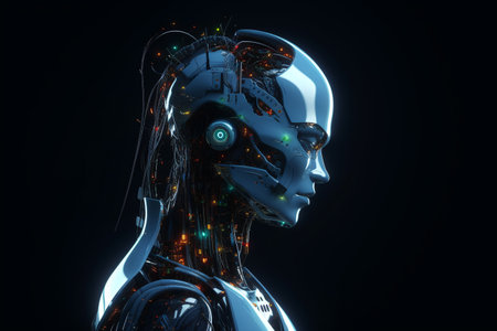 Technology concept for automation analysis with cyborg mentality. Generative AIの素材