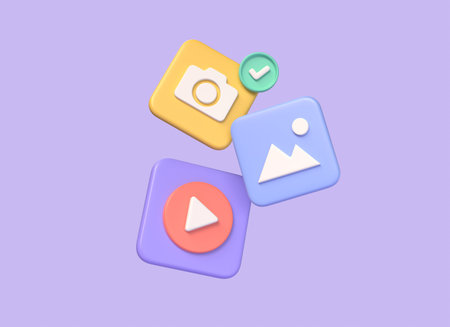 3d media files icons, video player icons, photo galleries. document management software. search and...