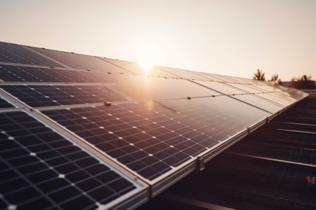 Solar panels on the roof. ai generativeの素材