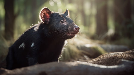 tasmanian devil australian nature background, animals of australia. ai generativeの素材