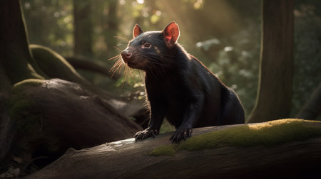tasmanian devil australian nature background, animals of australia. ai generativeの素材