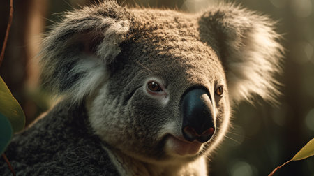 koala on the background of australian nature, animals of australia. ai generativeの素材