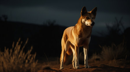 dingo dog on the background of australian nature, animals of australia. ai generativeの素材