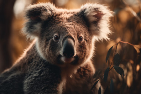 koala on the background of australian nature, animals of australia. ai generativeの素材