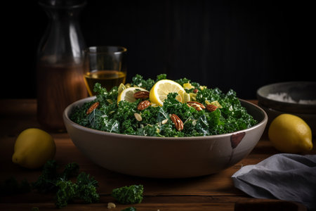 Healthy raw cabbage salad. healthy and nutrition and veganism. ai generativeの素材