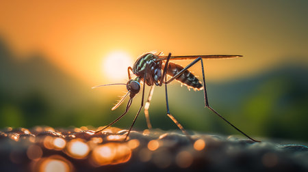 mosquito in the daytime, close-up. ai generativeの素材