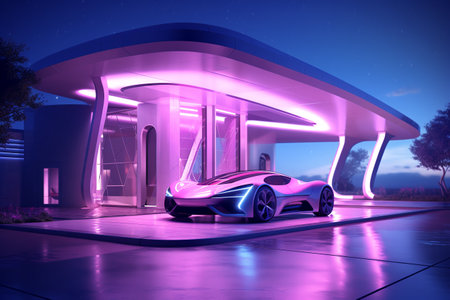 electric sports car of the future. ai generativeの素材