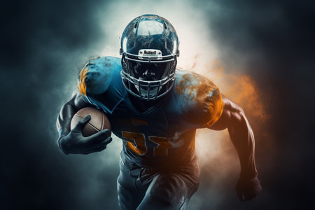 american football player. background on a sports theme. ai generativeの素材