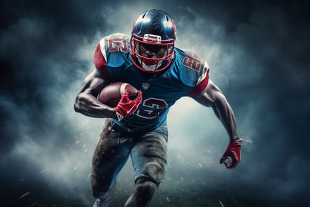 american football player. background on a sports theme. ai generativeの素材