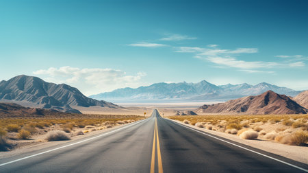 road through the desert. ai generativeの素材