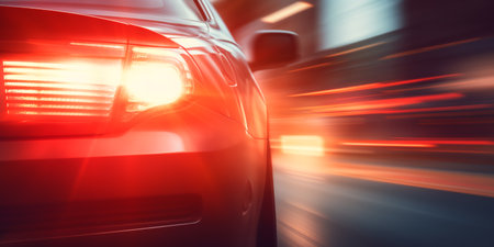 Right rear modern car headlight. rear light. close-up.ai generativeの素材