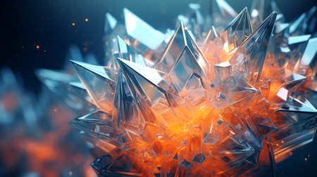 Amazing macro closeup of geometric crystal structure. ai generativeの素材