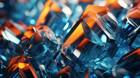 Amazing macro closeup of geometric crystal structure. ai generativeの素材