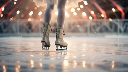 figure skater in skates on ice. ai generativeの素材
