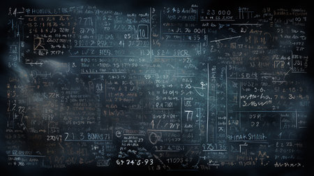 chalkboard mathematical formulas texture background. ai generativeの素材