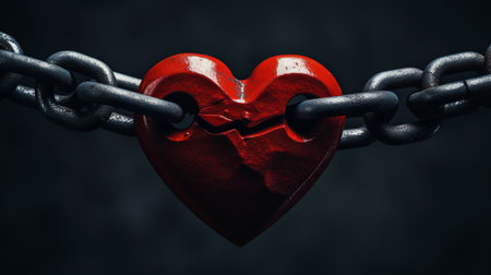 red heart chained. ai generativeの素材
