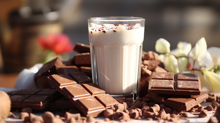 chocolate, ice cream and milk. ai generativeの素材