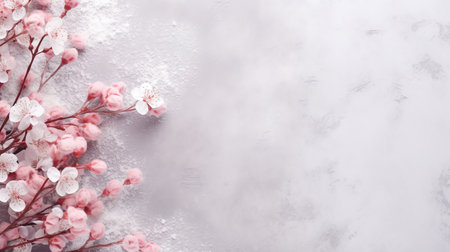 Christmas or winter composition on a pastel background. Christmas, winter, new year concept. Flat lay, top view, copy space. ai generativeの素材