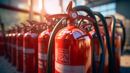 Fire extinguisher tank group. ai generativeの素材