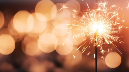 sparkler on a blurred background.copy space. ai generativeの素材