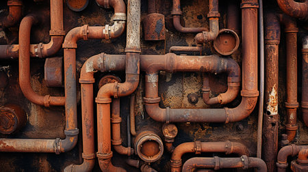 background, rotten, rusty water pipes. ai generativeの素材