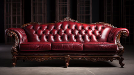 upholstery of an expensive leather sofa. ai generativeの素材