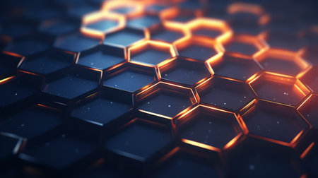 Futuristic Hexagons Abstract Digital Technology Background. ai generativeの素材