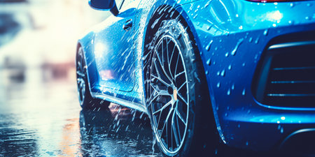 close-up of a car at a car wash. ai generativeの素材
